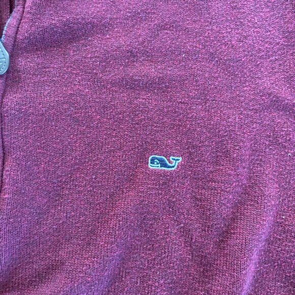 Vineyard Vines Sweater Mens XL Cotton Cashmere Blend 1/4 Zip Maroon Red Pullover - Picture 3 of 7